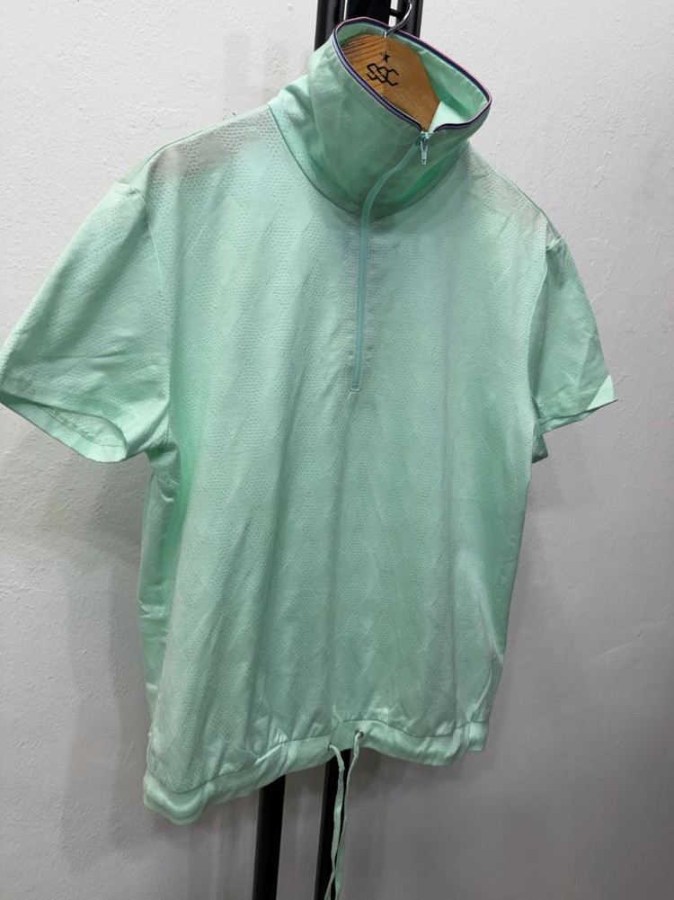 정품) 랑방 한섬 민트색 반집업 퍼프 기능성 반팔 40--1