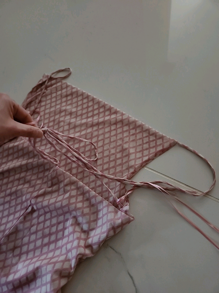 새제품 zara 자라 프린트 튤 캐미솔 원피스 핑크 원피스--8