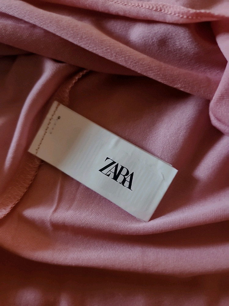 새제품 zara 자라 프린트 튤 캐미솔 원피스 핑크 원피스--9