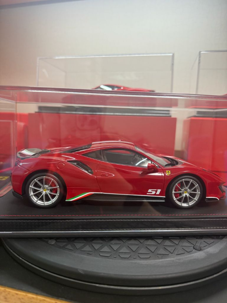 1:18 bbr 페라리 488 pista (오토아트 미니챔프 자동차모형 다이캐스트 포르쉐 미니지티 교쇼) 이미지
