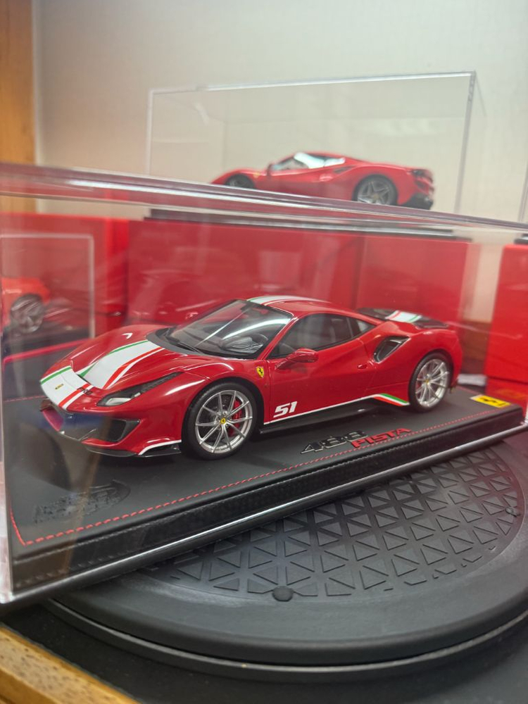 1:18 bbr 페라리 488 pista (오토아트 미니챔프 자동차모형 다이캐스트 포르쉐 미니지티 교쇼) 이미지