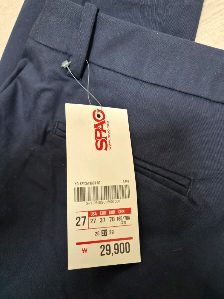 (택있는 새상품)스파오 면바지 27~28--5