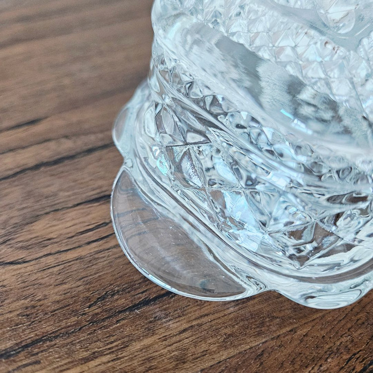 빈티지 앵커 호킹 1/4 파운드 커버 버터 접시 투명 유리 다이아몬드 이미지