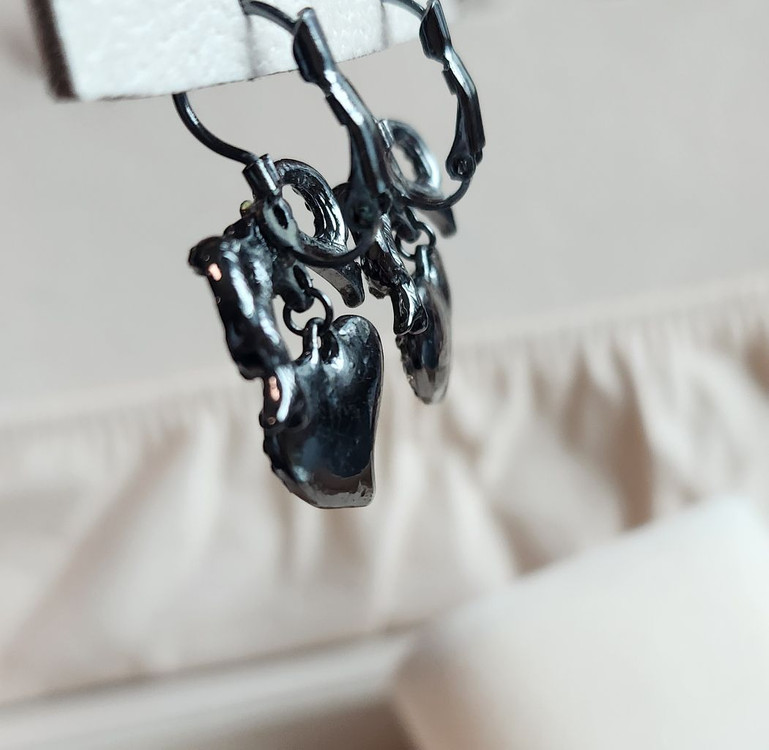 우주선 행성 귀걸이 하트드롭 귀걸이 흑도금 귀걸이 무료--1