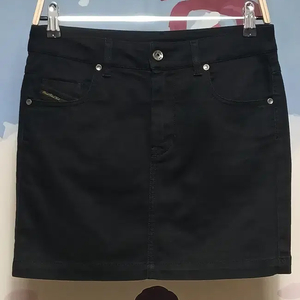 (28) 디젤 블랙 골드 스판 데님 치마 스커트 이미지