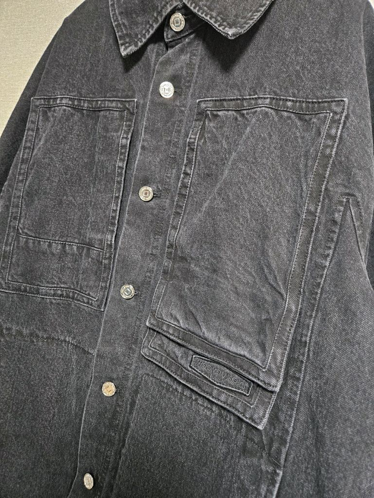 우영미 블랙 데님 워크 자켓 46--1