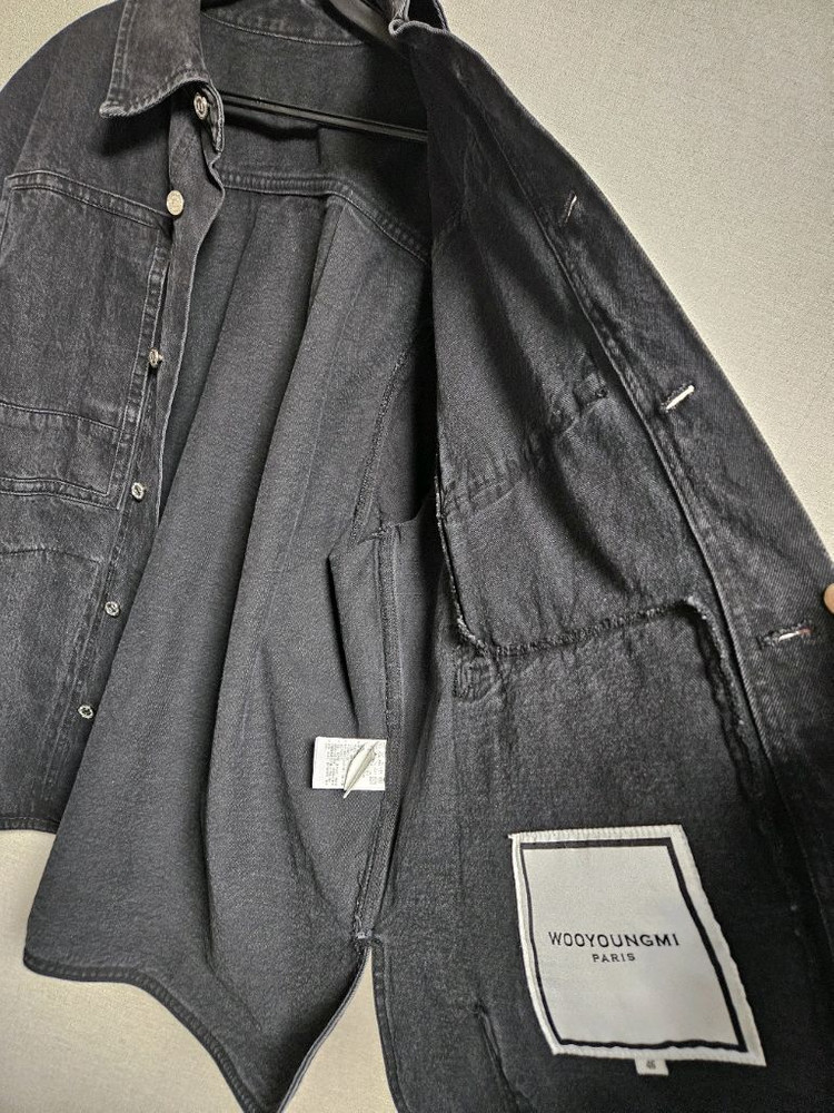 우영미 블랙 데님 워크 자켓 46--4