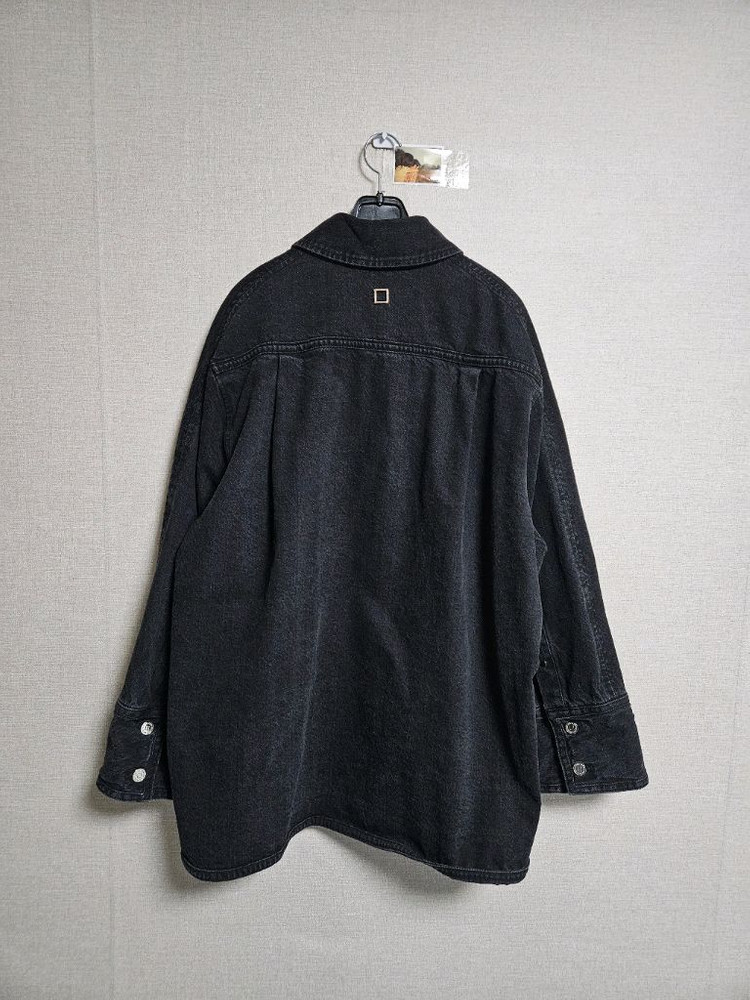 우영미 블랙 데님 워크 자켓 46--5