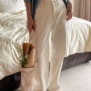 브론즈 여성의류 데님 아이보리팬츠 미듐 이미지