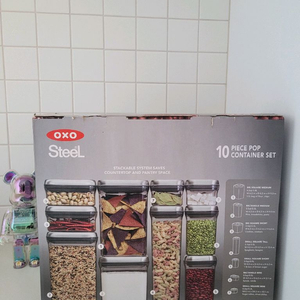 박스새상품) OXO 옥소 원터치 스틸 밀폐용기 팝컨테이너 12P 세트 이미지