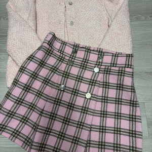 마쥬 가디건 & 체크치마 일괄 판매