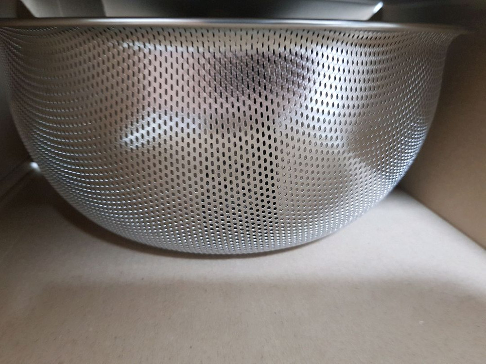 HANSSEM 한샘 프리미엄 HOLE 믹싱볼 세트 스덴 원형 채반 채망 과일 야채 소면 새상품 (미사용)--3