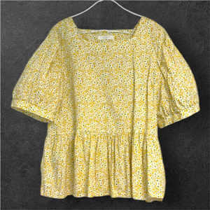 디자이너 브랜드 플라워 면 블라우스 66778899사이즈 F