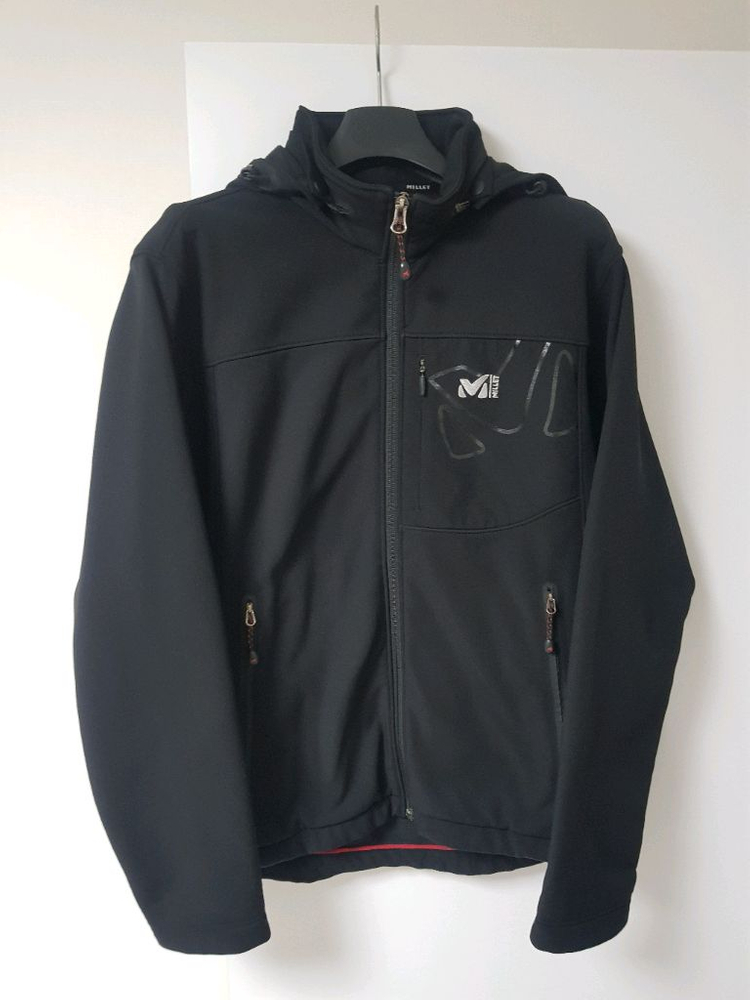 MILLET outdoor 밀레 블랙 후드 아웃도어 등산 자켓 밀레 블랙 후드 자켓 등산의류 등산복 의류--1