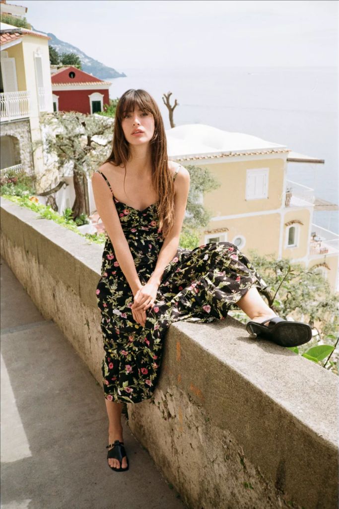 zara 자라 펀칭 자수 패턴 미디 원피스 새상품--3