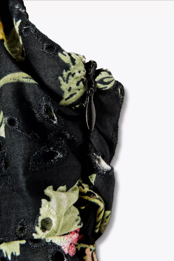 zara 자라 펀칭 자수 패턴 미디 원피스 새상품--7