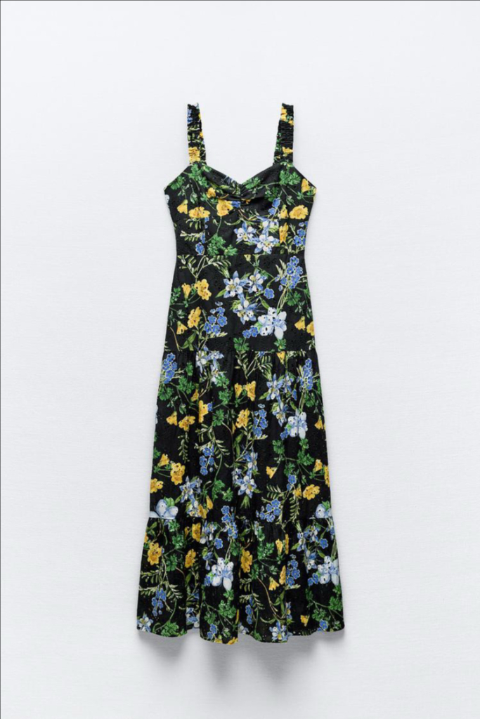 zara 자라 플로랄 패턴 미디 원피스 새상품--2