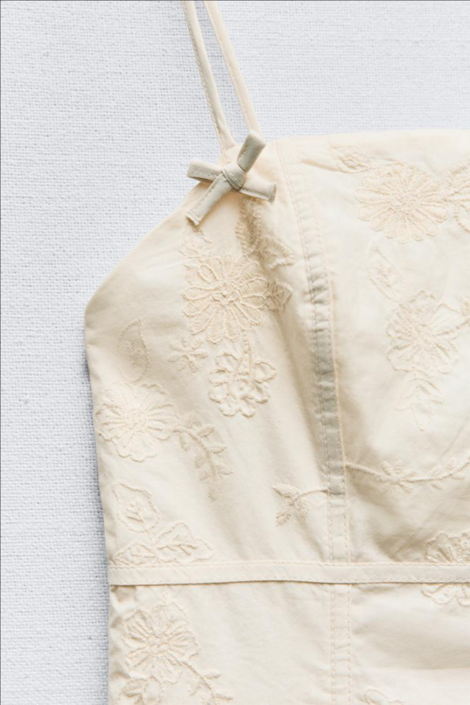 zara 자라 미니 리본 자수 원피스 새상품--7