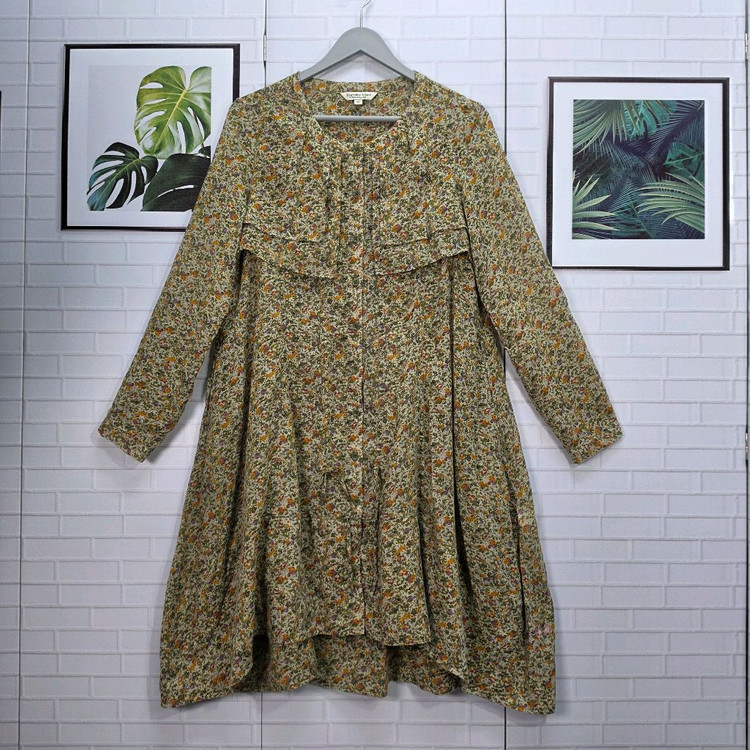 써스데아일랜 잔 꽃무늬 미디 원피스 90(M)사이즈--0