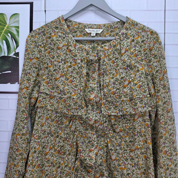 써스데아일랜 잔 꽃무늬 미디 원피스 90(M)사이즈--3