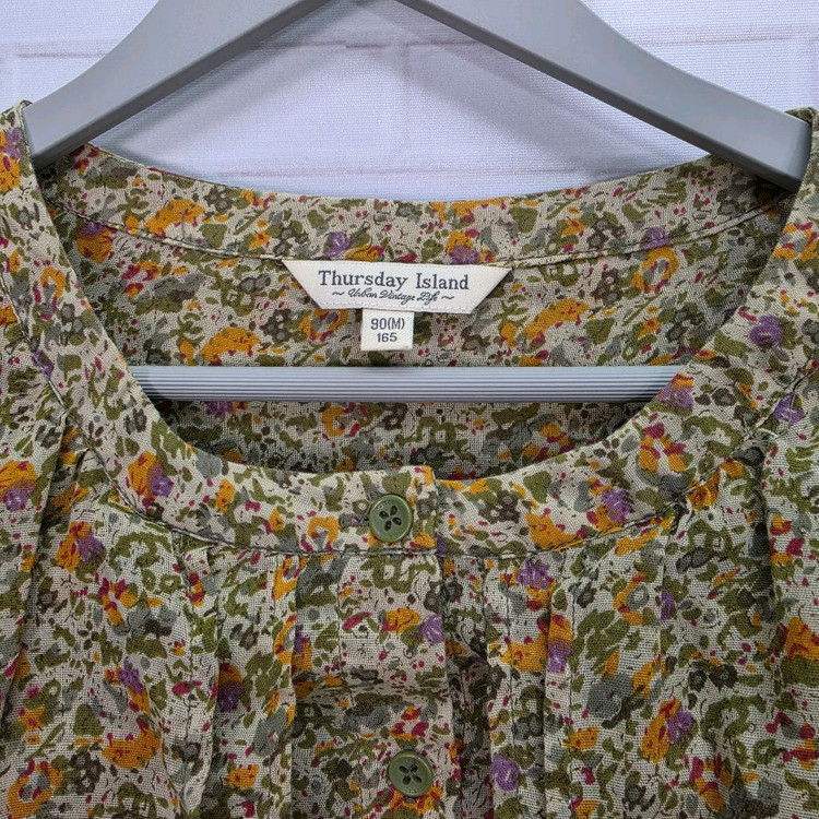 써스데아일랜 잔 꽃무늬 미디 원피스 90(M)사이즈--6