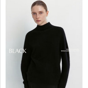 [새상품/77] 폭스+양모 홀가먼트 폴라 니트 블랙 이미지