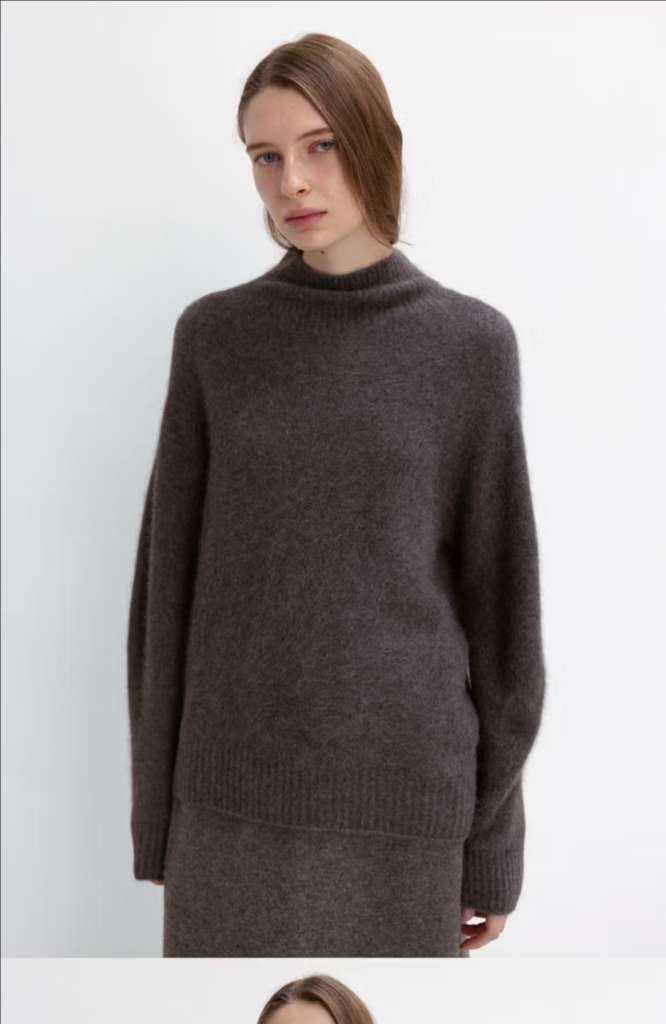 [새상품/77] 폭스+양모 홀가먼트 폴라 니트 블랙 이미지