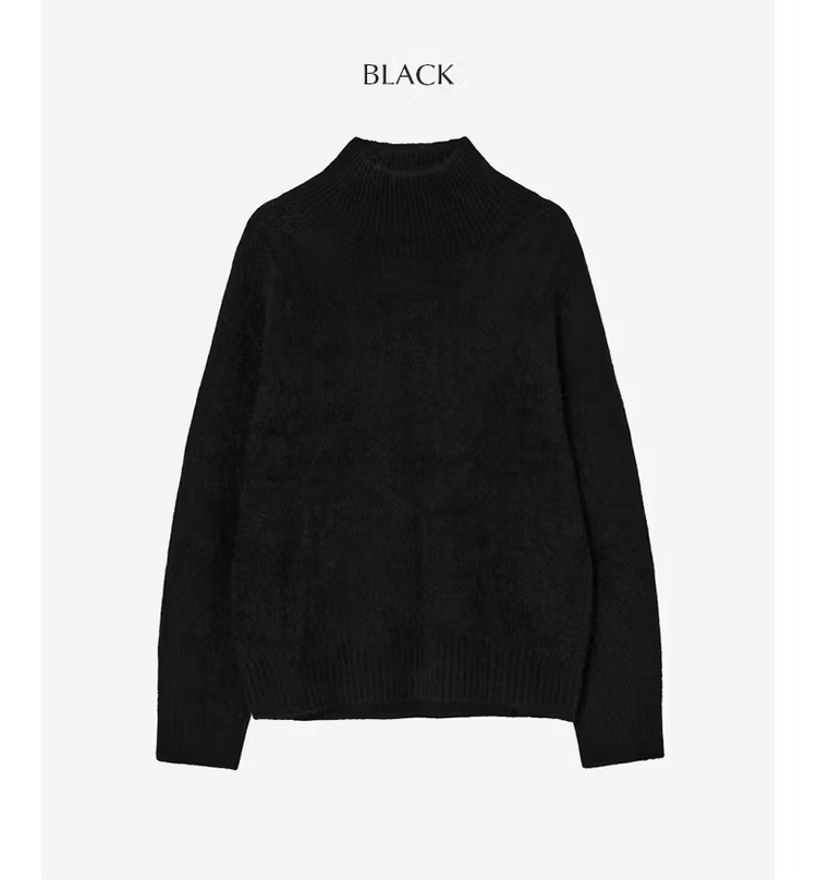 [새상품/77] 폭스+양모 홀가먼트 폴라 니트 블랙 이미지