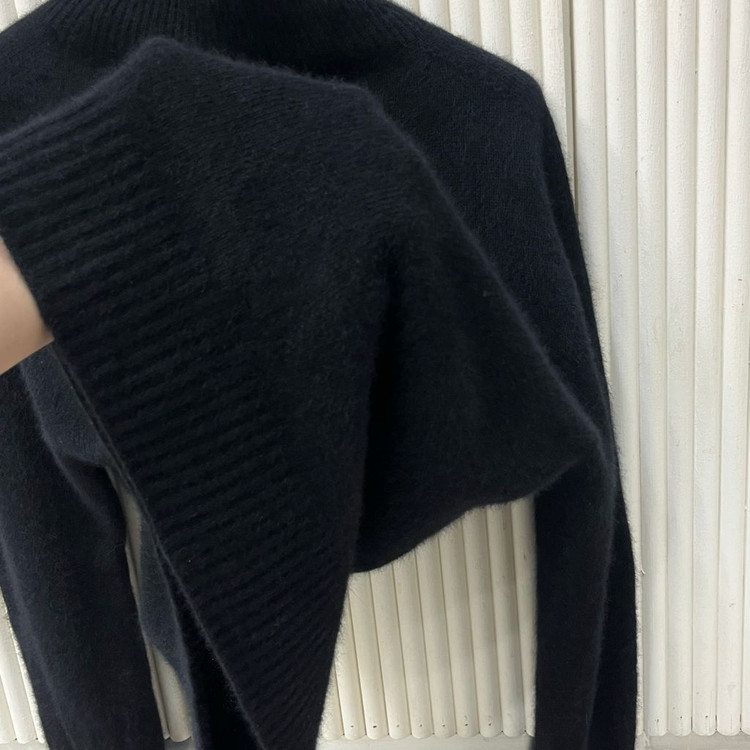 [새상품/77] 폭스+양모 홀가먼트 폴라 니트 블랙 이미지