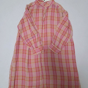 (새상품) 여아 보세 핑크 체크 롱 원피스 (8-9세) 이미지