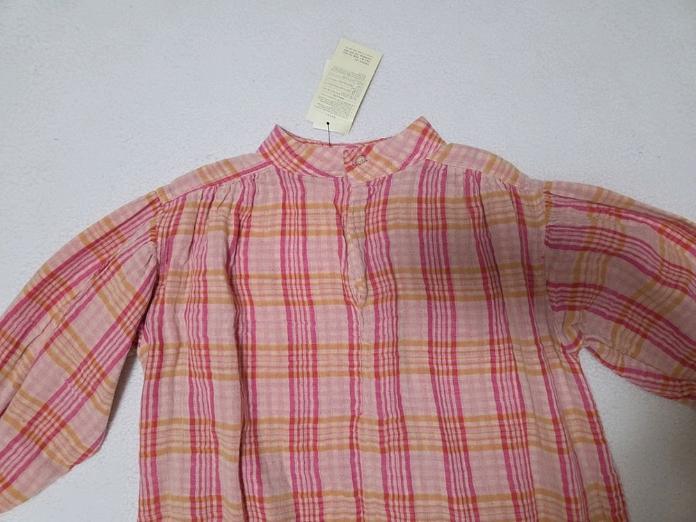 (새상품) 여아 보세 핑크 체크 롱 원피스 (8-9세) 이미지