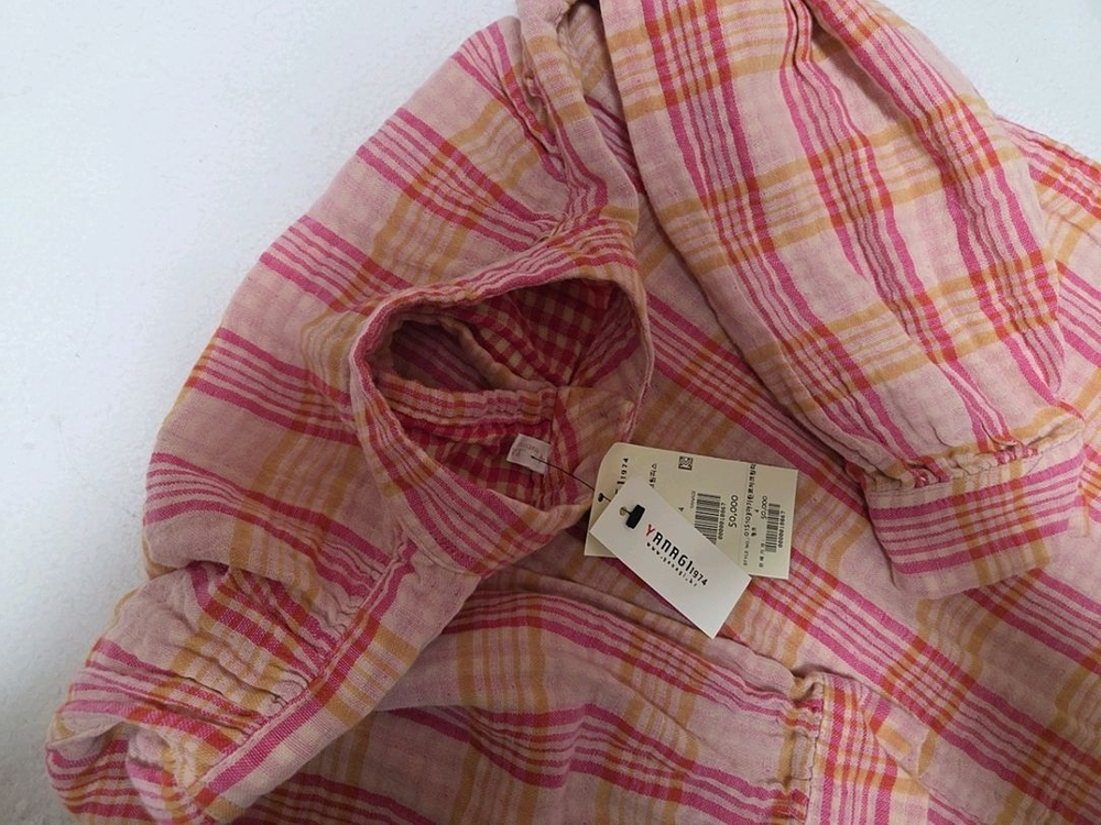 (새상품) 여아 보세 핑크 체크 롱 원피스 (8-9세) 이미지