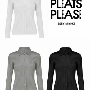 새상품) 플리츠플리즈 베이직셔츠탑 블랙/ 그레이 / 라이트그레이 3사이즈 팝니다. 이미지