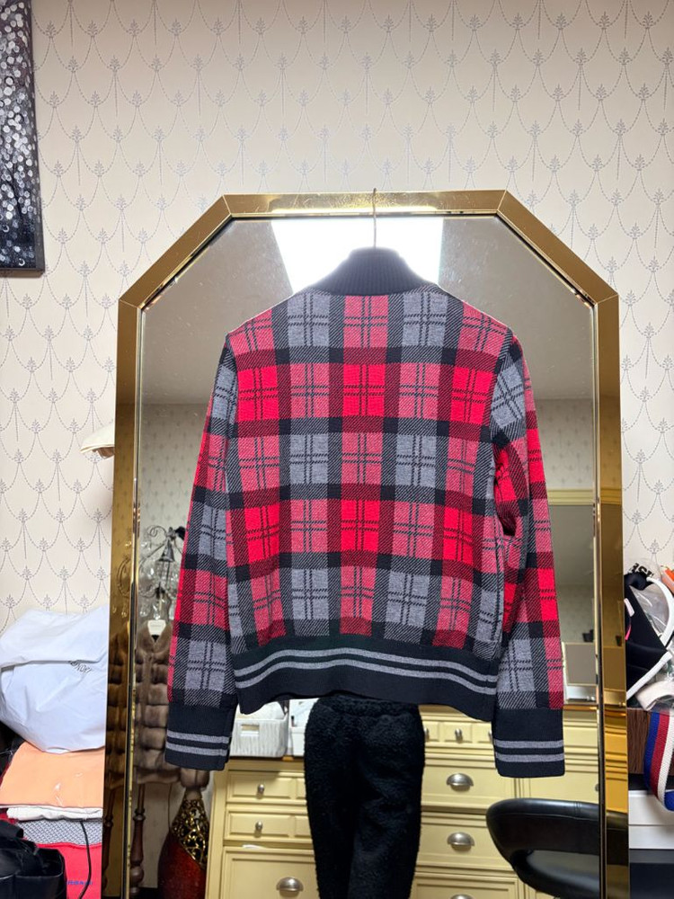 비비안웨스트우드 체크 집업 가디건--3