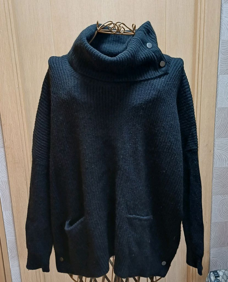 빈스 (Vince) 울 야크 혼방 버튼 터틀넥 니트 S size--0