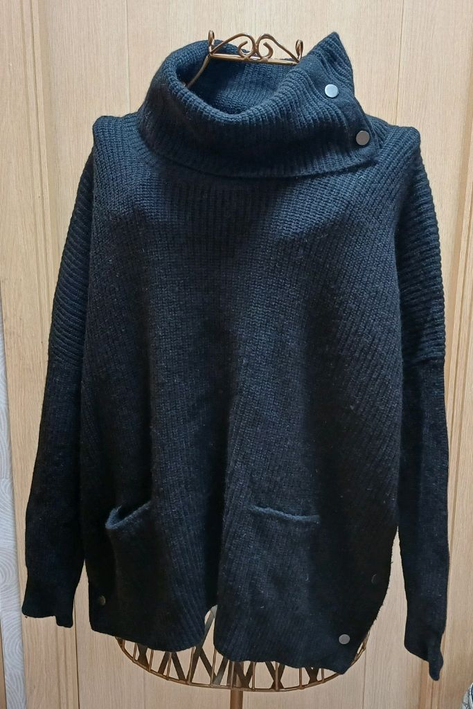 빈스 (Vince) 울 야크 혼방 버튼 터틀넥 니트 S size--1