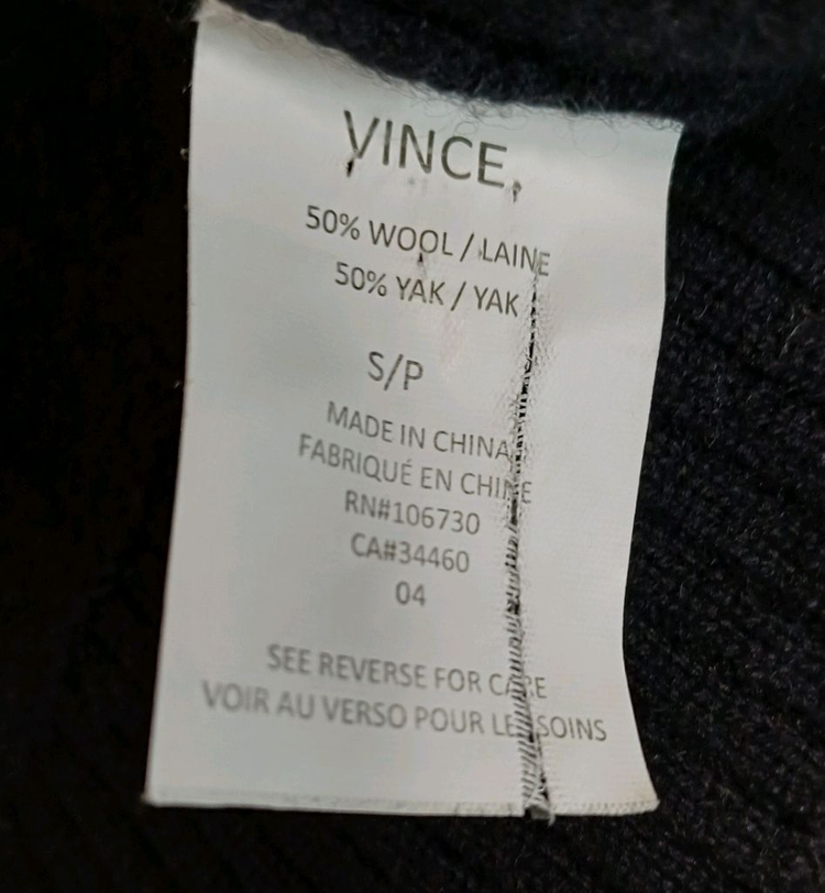 빈스 (Vince) 울 야크 혼방 버튼 터틀넥 니트 S size--4