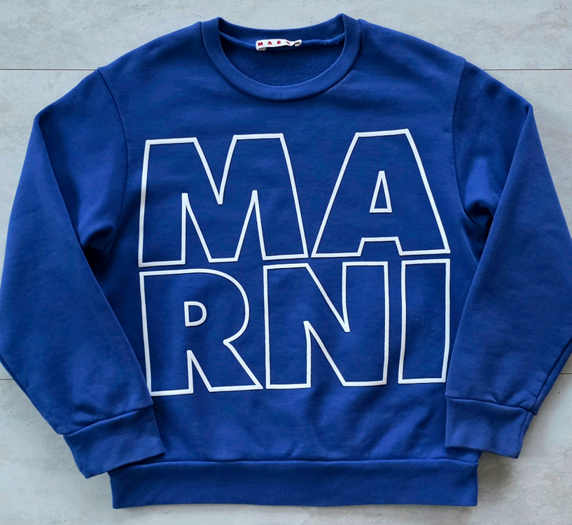 마르니 키즈 빅로고 블루 맨투맨.사이즈.8.--1