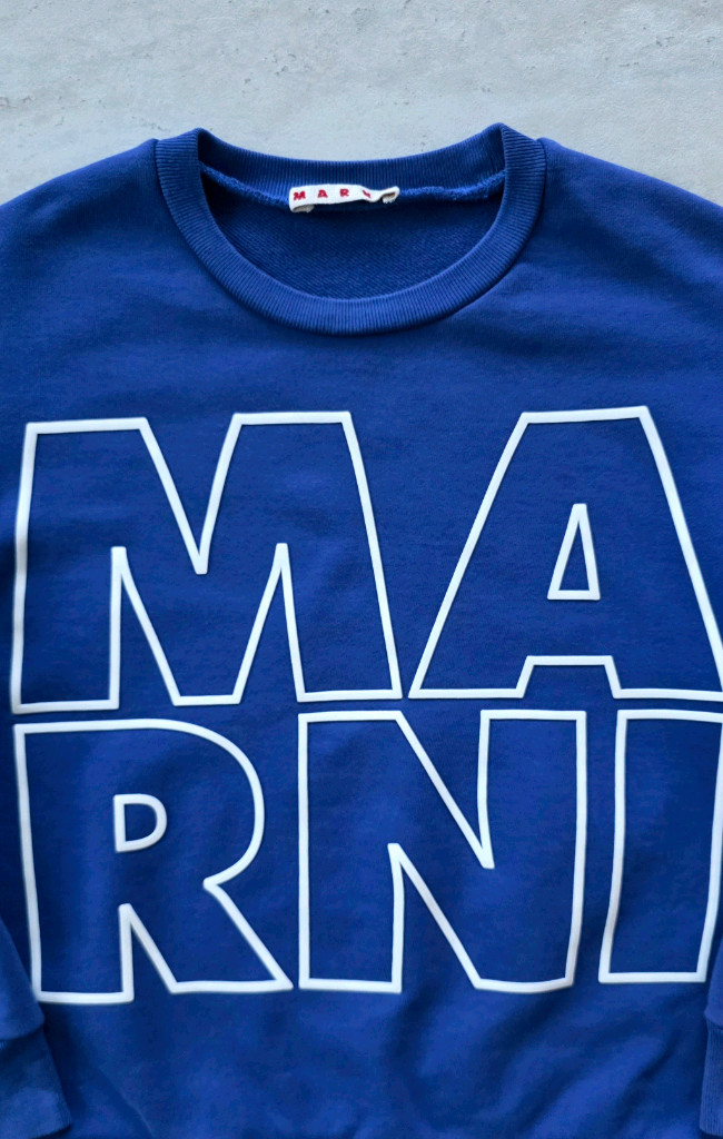 마르니 키즈 빅로고 블루 맨투맨.사이즈.8.--2