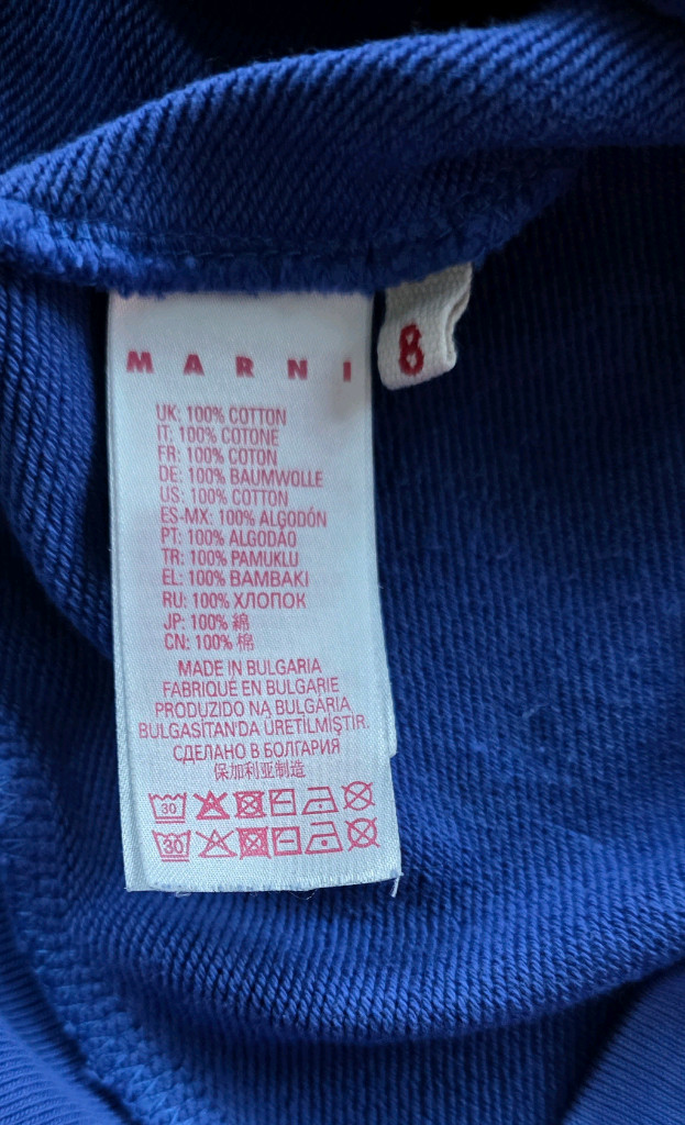마르니 키즈 빅로고 블루 맨투맨.사이즈.8.--6