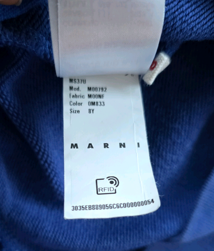 마르니 키즈 빅로고 블루 맨투맨.사이즈.8.--7