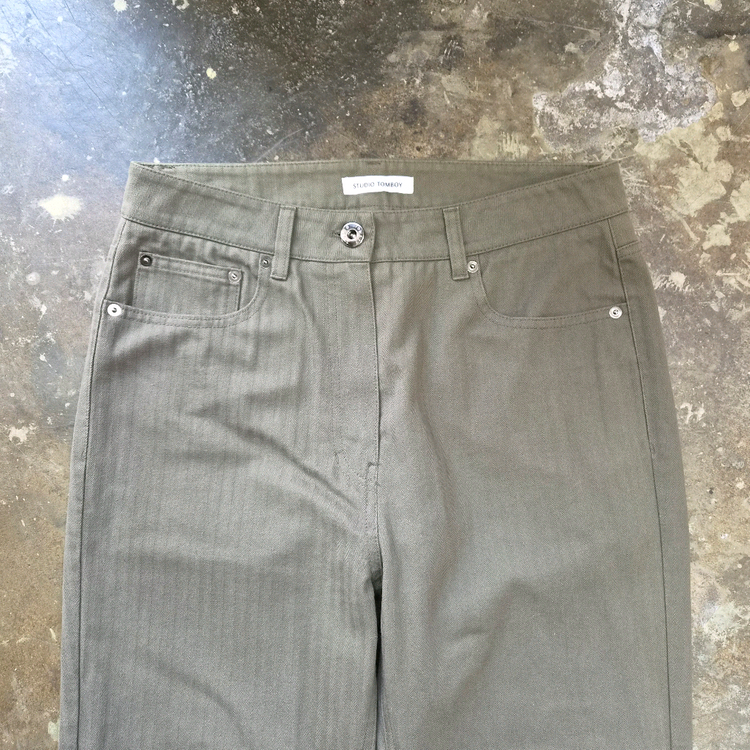 28) 스튜디오 톰보이 헤링본패턴 베이직팬츠 면바지--2