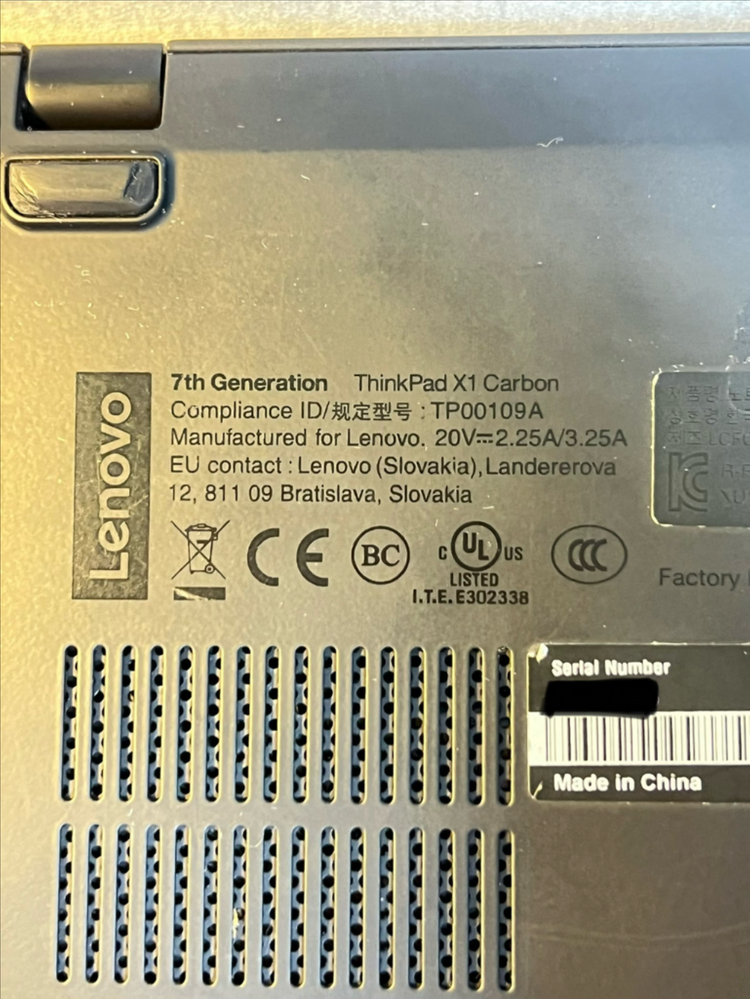 Lenovo ThinkPad X1 Carbon 7th (i5-10210U CPU) 레노버 씽크패드 노트북 판매--4