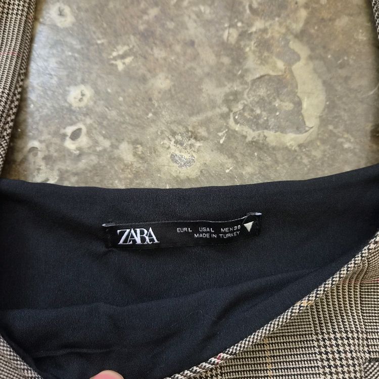 L) ZARA 자라 체크 원피스--5
