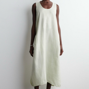 코스 엘라스틱 헴 리넨 맥시 원피스 라이트그린 38 (택포)