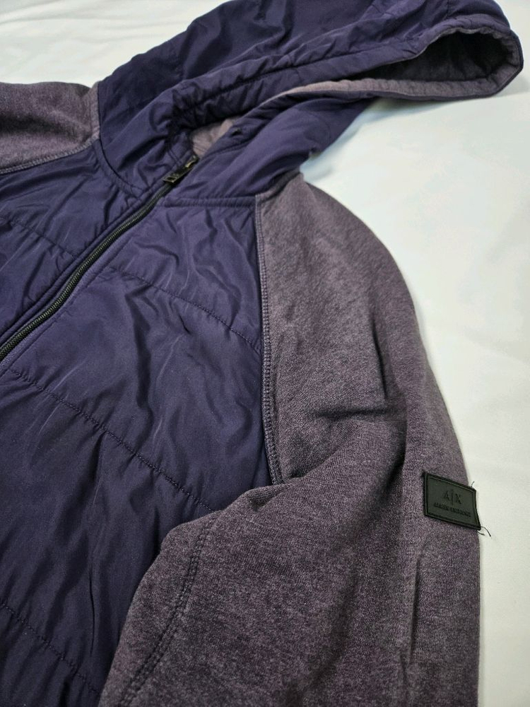 아르마니 익스체인지 AX 패딩니트 후드집업 자켓 퀄팅 코튼 L 이미지