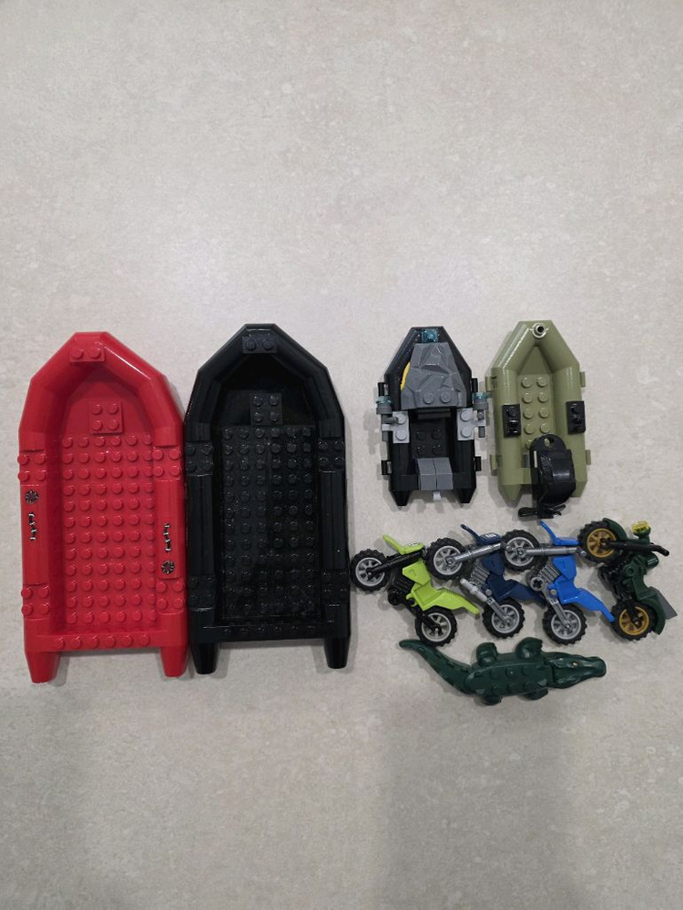 레고 큰보트/작은보트/상어/악어/오토바이/자전거 판매 이미지