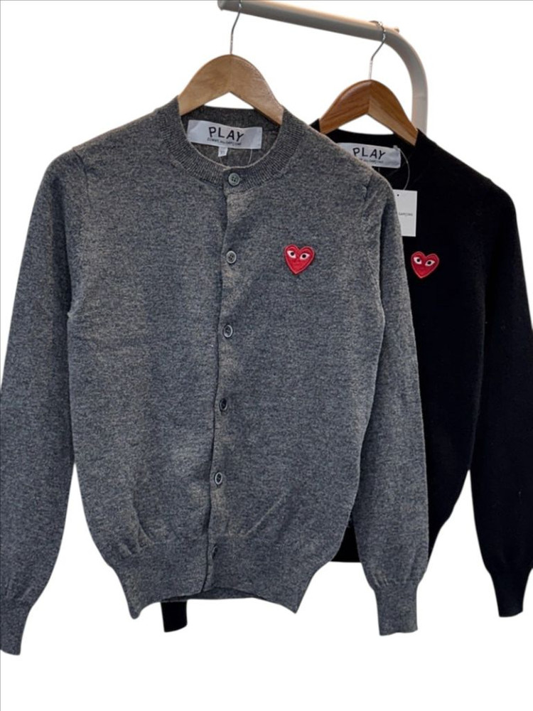 꼼데가르송 가디건 블랙/그레이--1