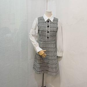 시크라인 쉬폰블라우스 트위드원피스 하객룩 하객원피스 4277 이미지