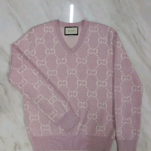 구찌 GG 패턴 여성 남성 브이넥 니트 스웨터 S 사이즈